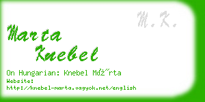 marta knebel business card